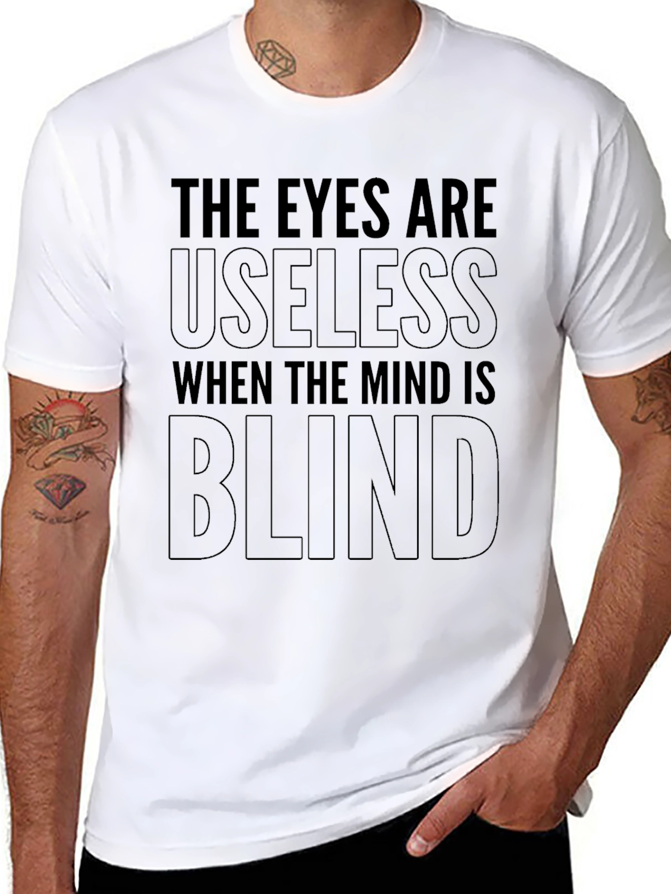 Eyes Useless Mind Blind Black T-Shirt