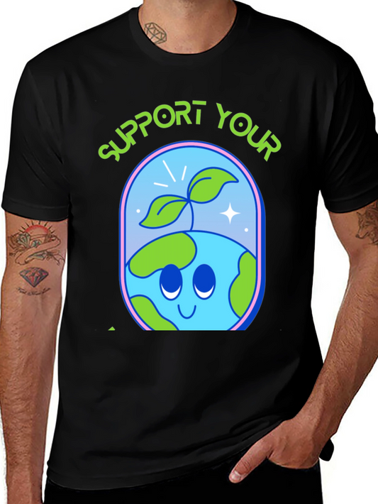 Support Your Earth T-Shirt - Cute Planet Design
