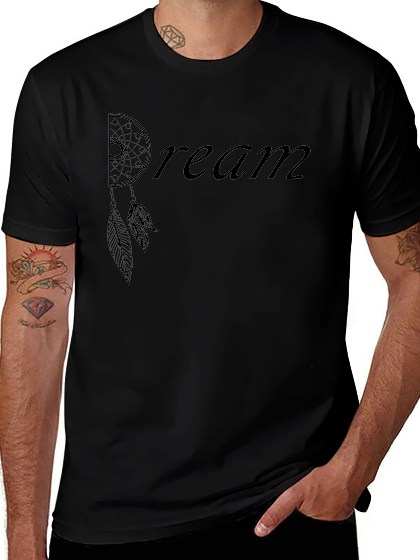 Dream Catcher Graphic Black T-Shirt