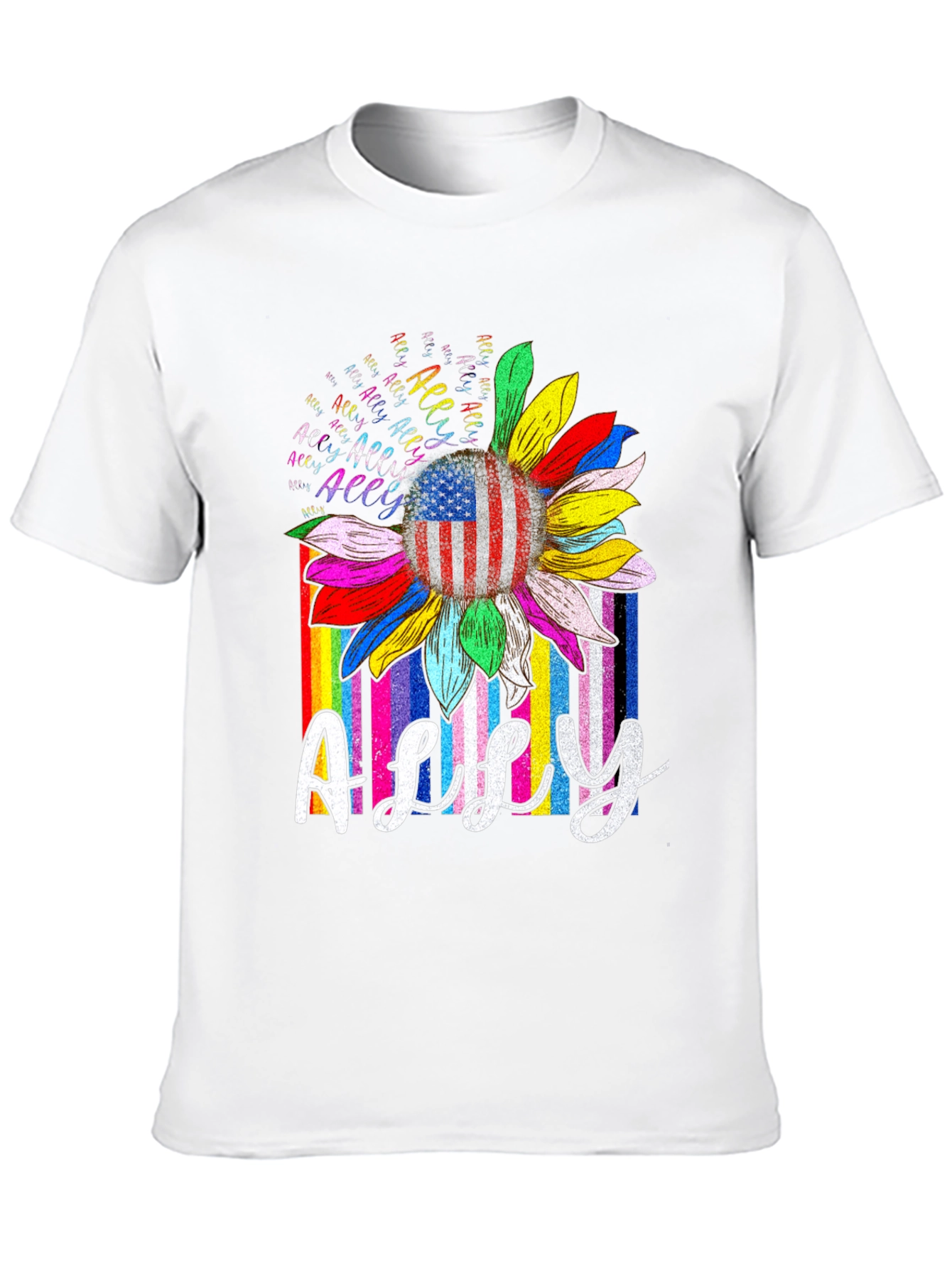 Ally Pride Rainbow Sunflower Tee