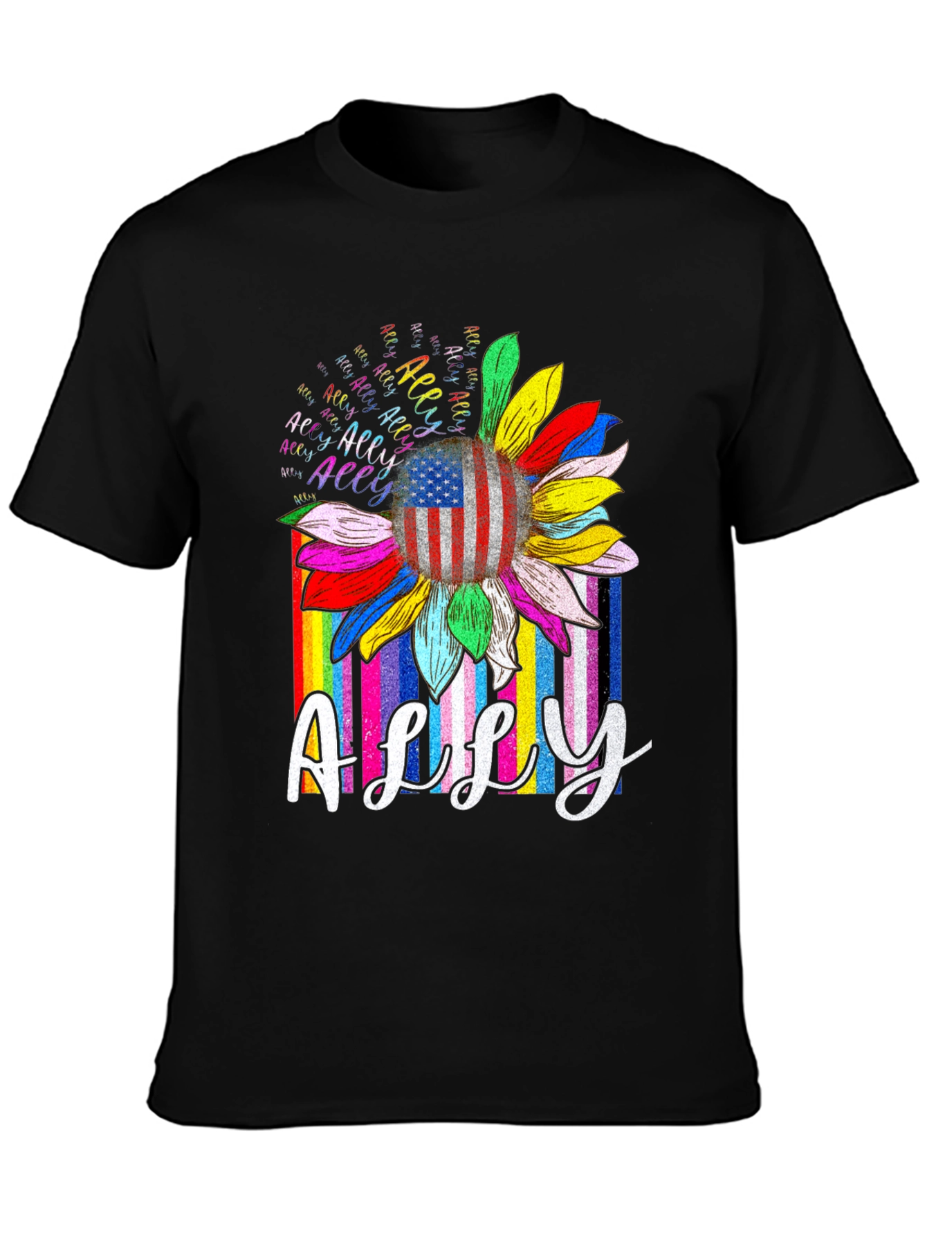 Ally Pride Rainbow Sunflower Tee