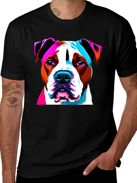 Vibrant Dog Graphic Tee - Unisex Black T-Shirt
