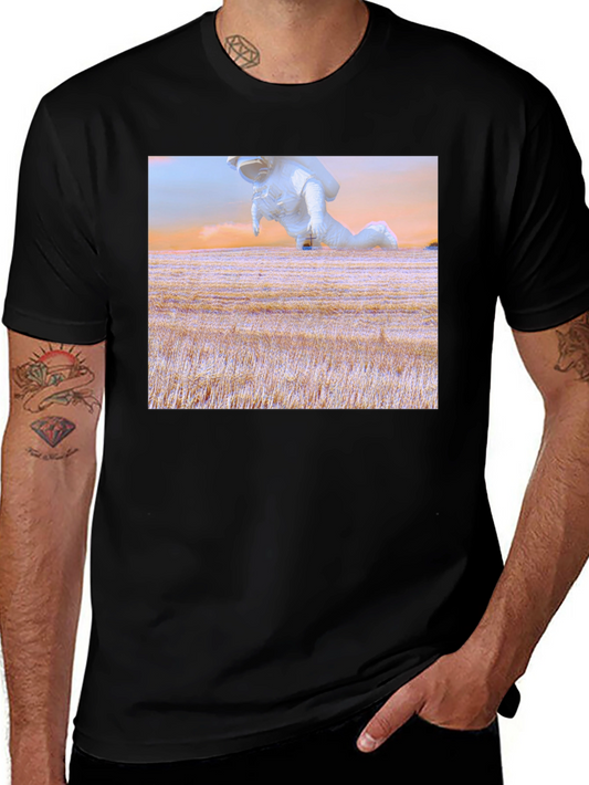 Astronaut Field T-Shirt - Unique Graphic Tee