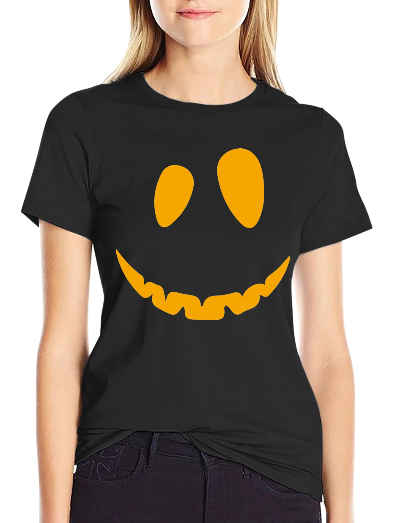Pumpkin Face Graphic Tee - Halloween T-Shirt