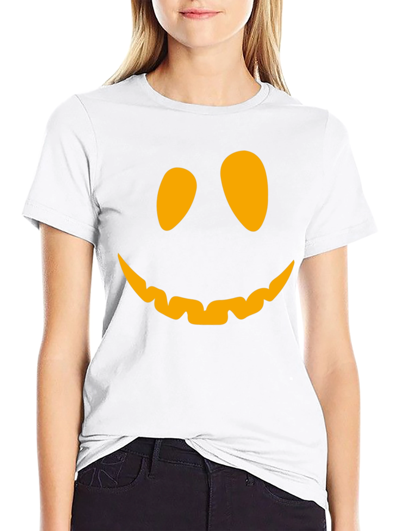 Pumpkin Face Graphic Tee - Halloween T-Shirt
