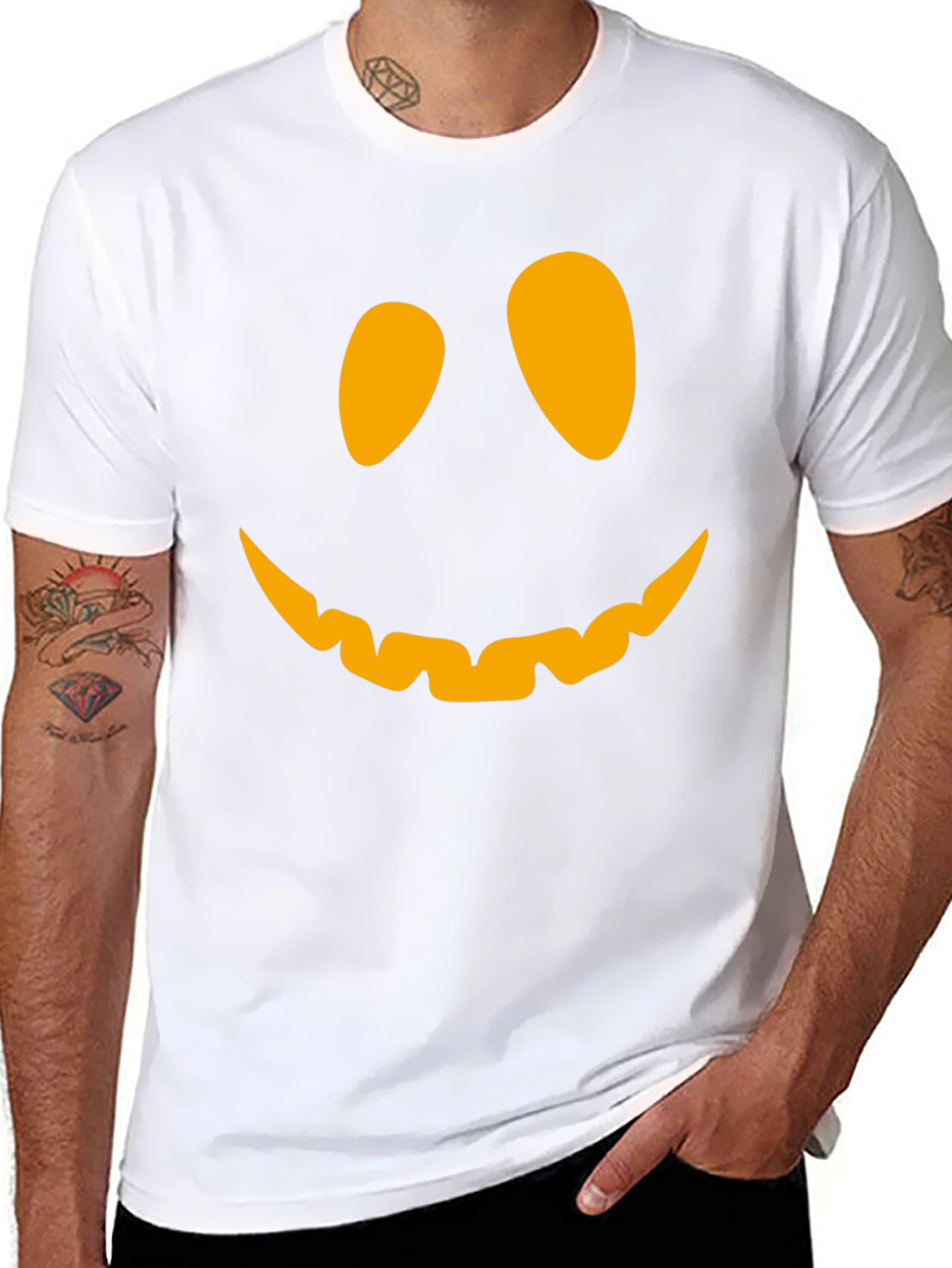 Pumpkin Face Graphic Tee - Halloween T-Shirt