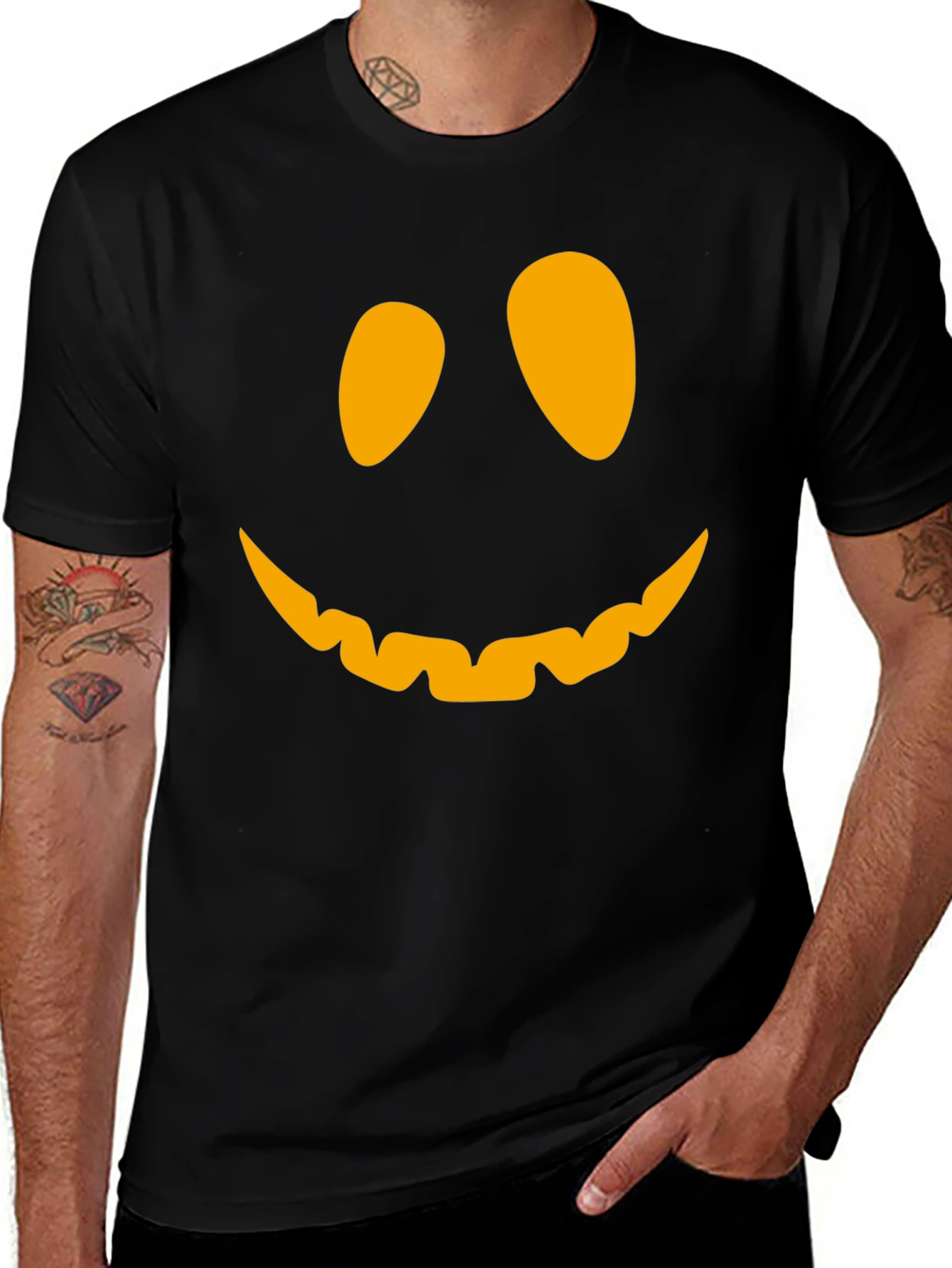 Pumpkin Face Graphic Tee - Halloween T-Shirt