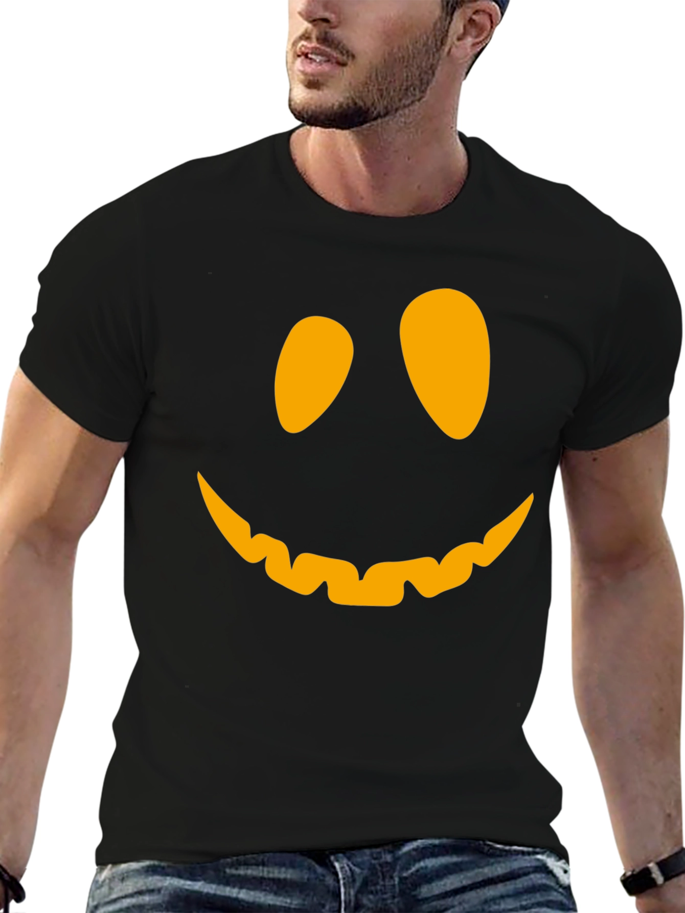 Pumpkin Face Graphic Tee - Halloween T-Shirt