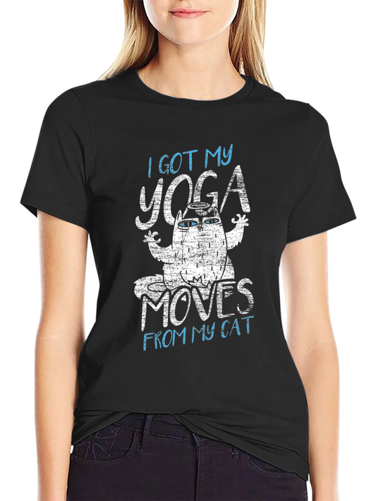 Yoga Cat Black T-Shirt