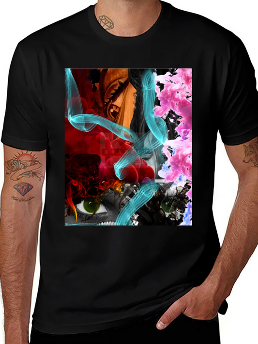 Eye-Catching Graphic Print Mens Black T-Shirt