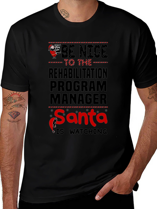 Funny Rehabilitation Manager Santa Christmas T-Shirt
