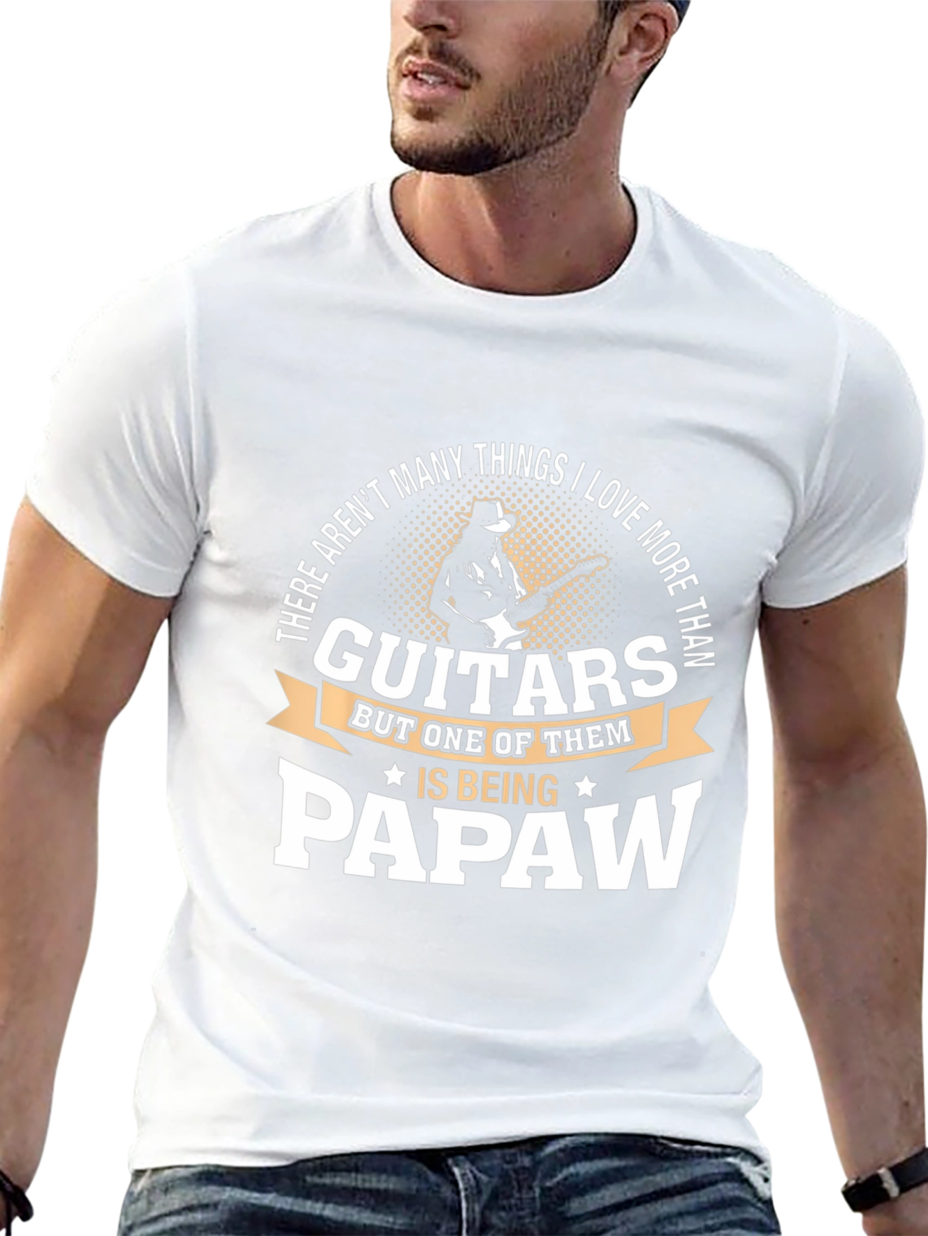 Guitars & Papaw Black Graphic T-Shirt