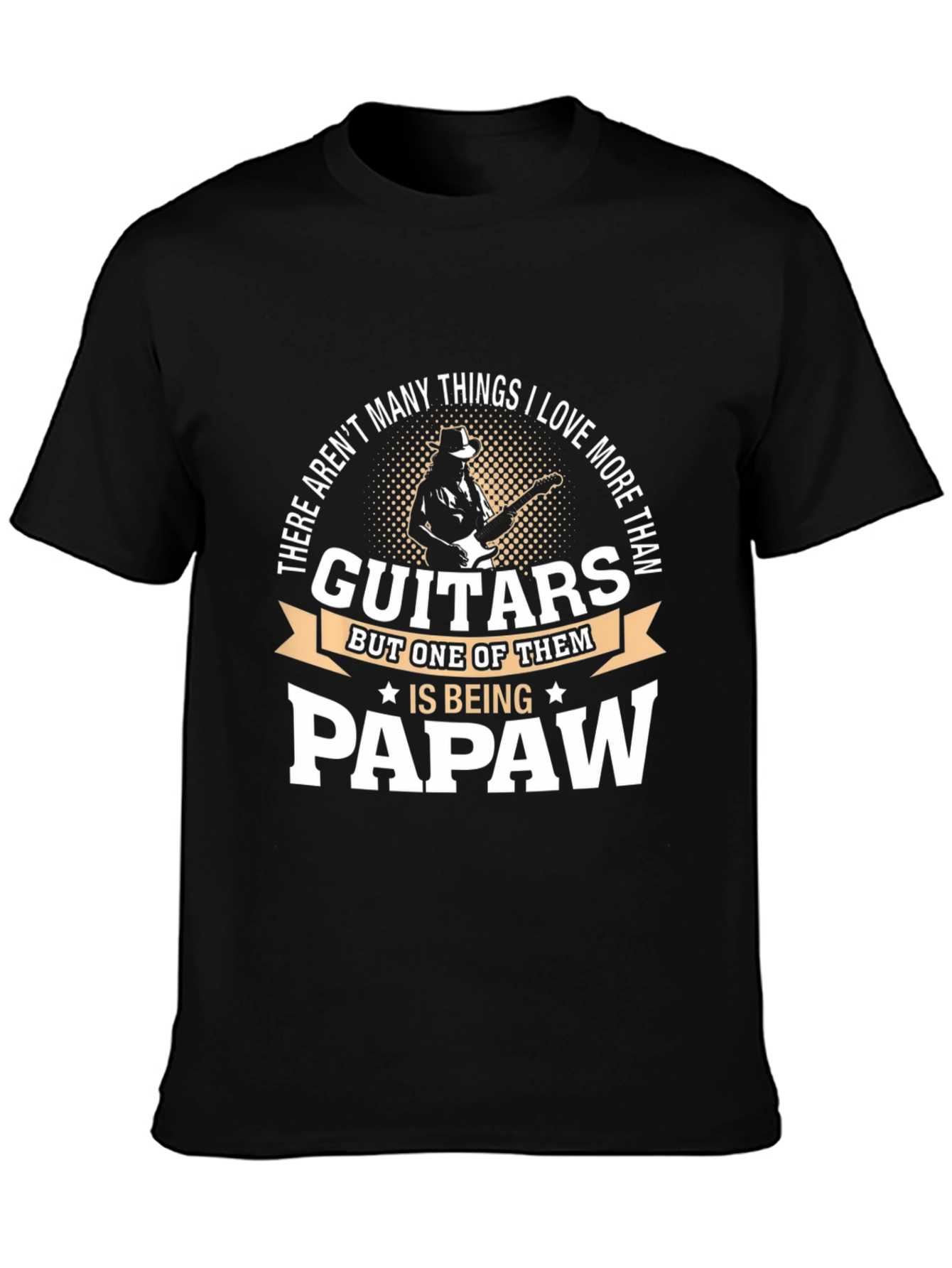 Guitars & Papaw Black Graphic T-Shirt