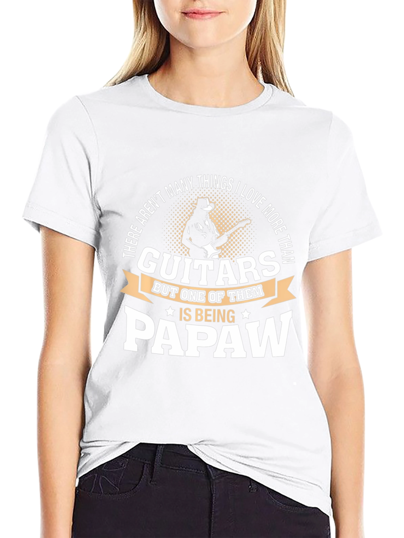 Guitars & Papaw Black Graphic T-Shirt