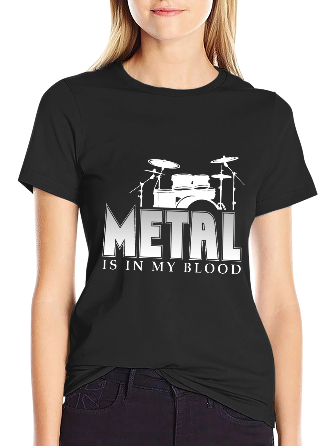 Metal Music T-Shirt - Drum Kit Design