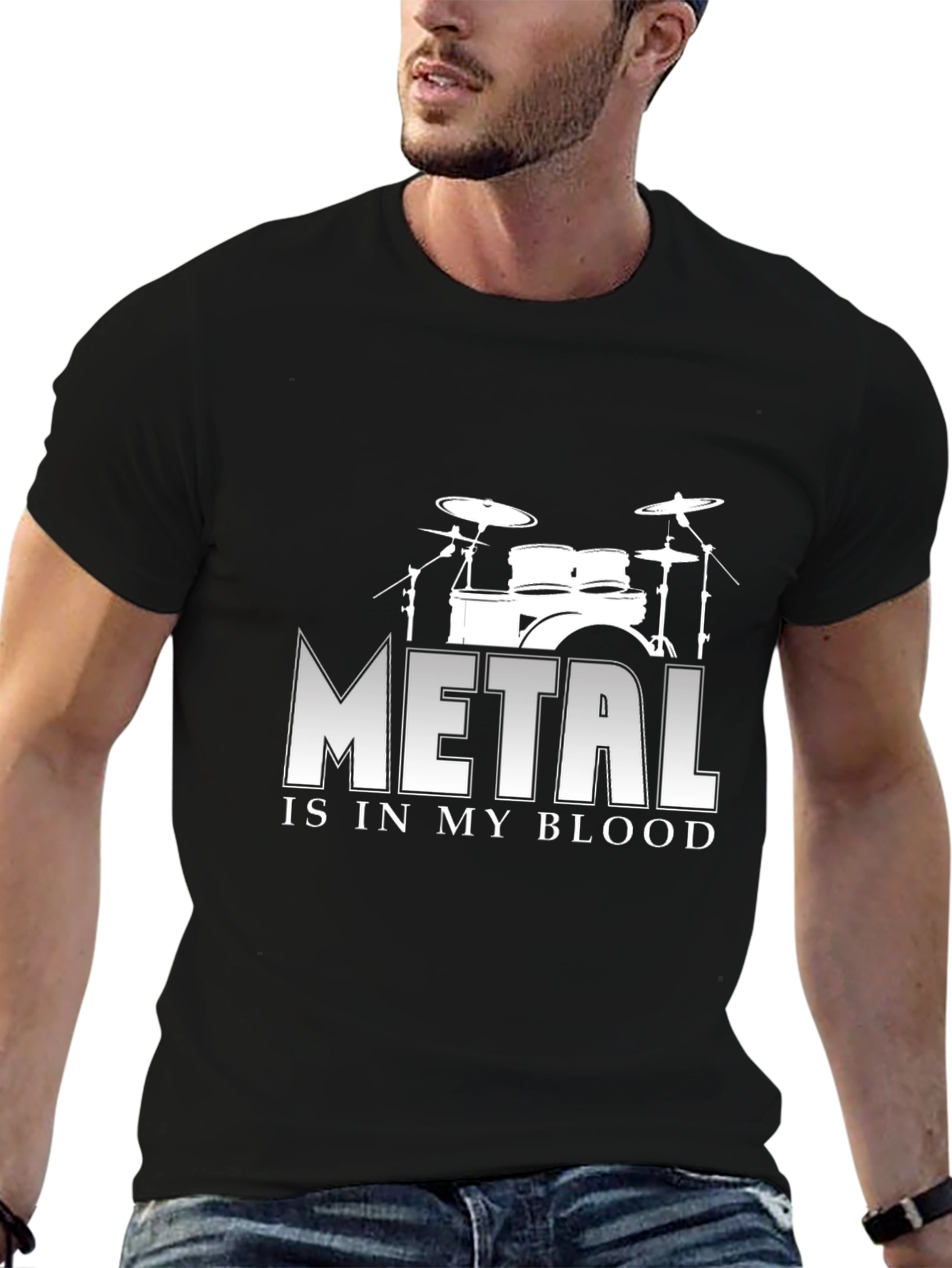 Metal Music T-Shirt - Drum Kit Design