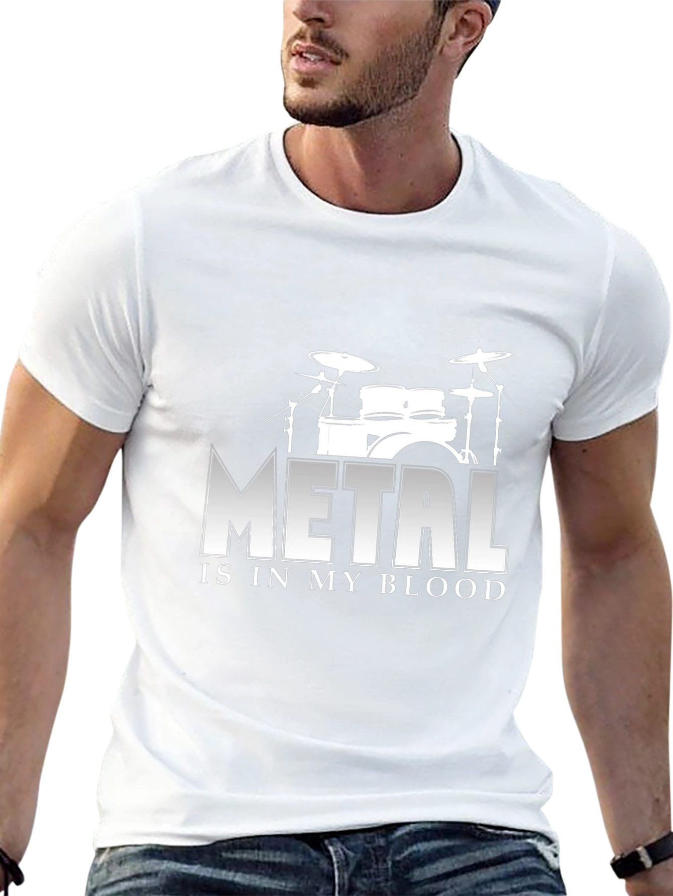 Metal Music T-Shirt - Drum Kit Design