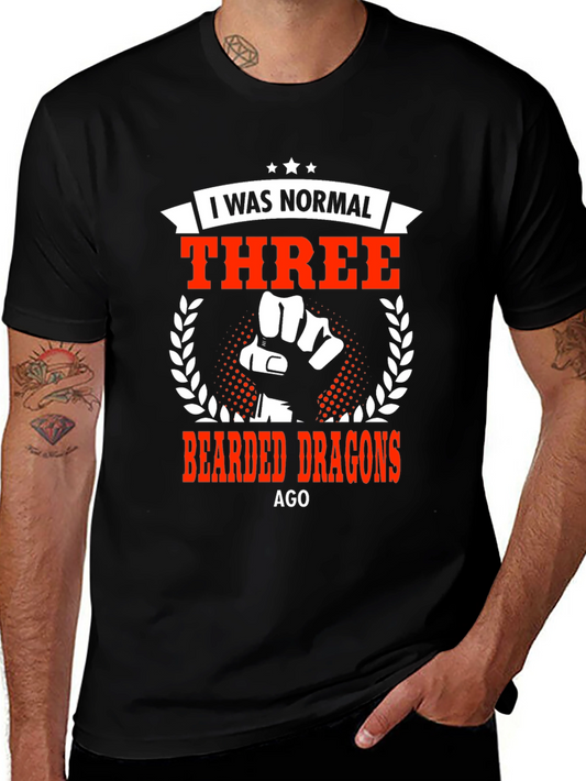 Funny Bearded Dragon T-Shirt - I Was Normal Three Dragons Ago