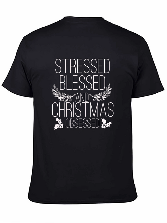 Stressed Blessed Christmas Obsessed Graphic Tee