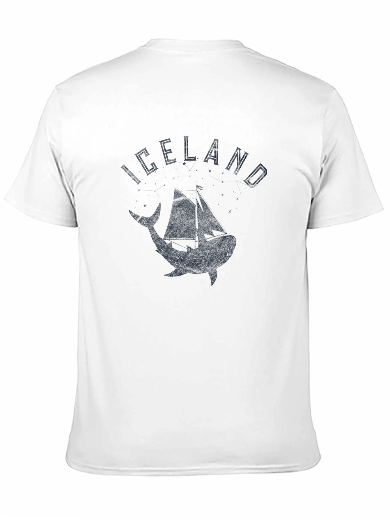 Iceland Whale Sailboat Graphic Tee - Black