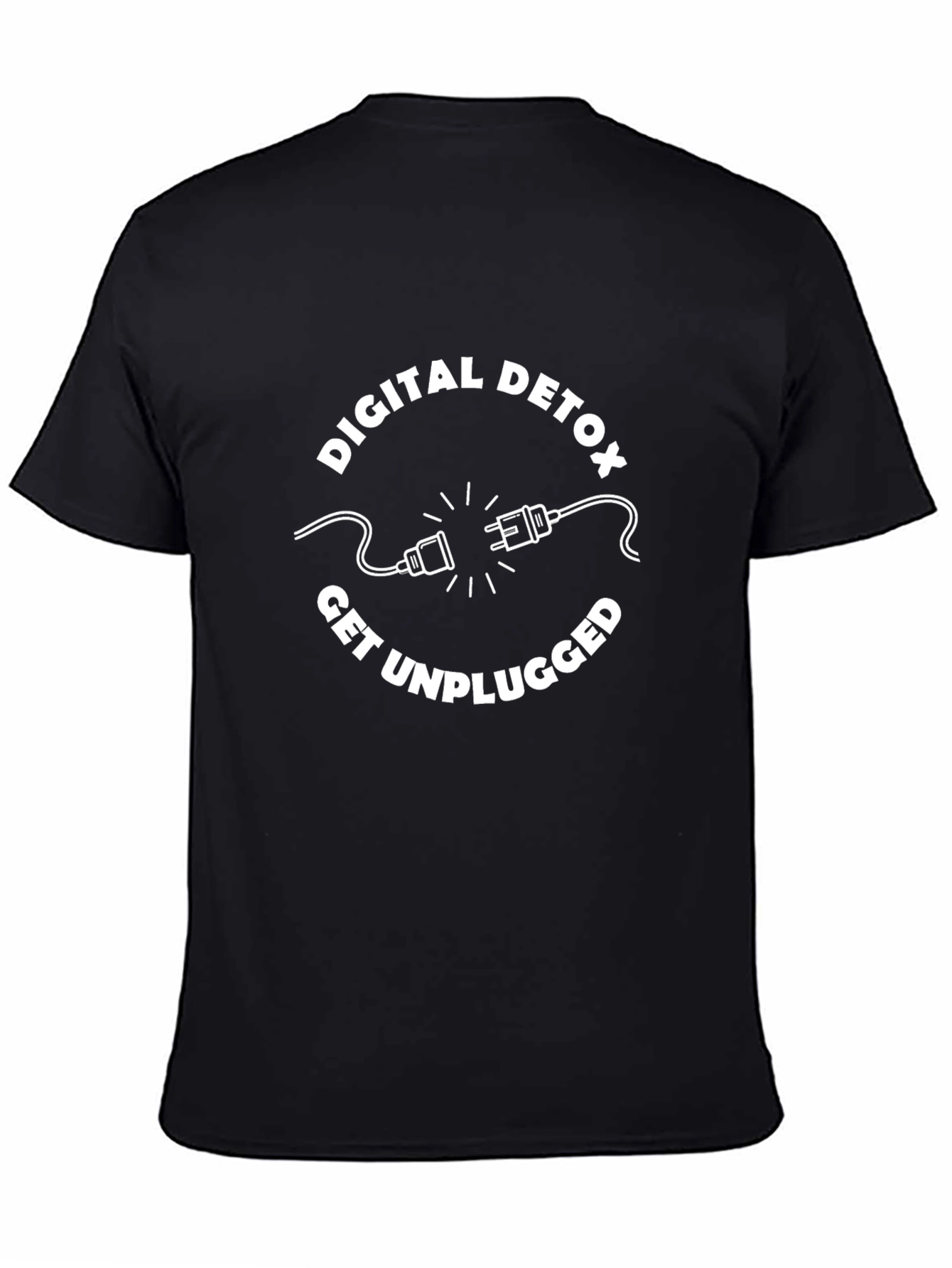 Digital Detox Get Unplugged Graphic T-Shirt - Black