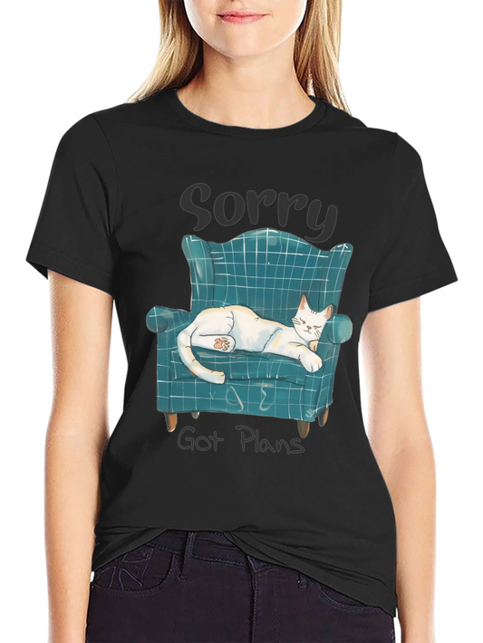 Sorry Got Plans Cat T-Shirt