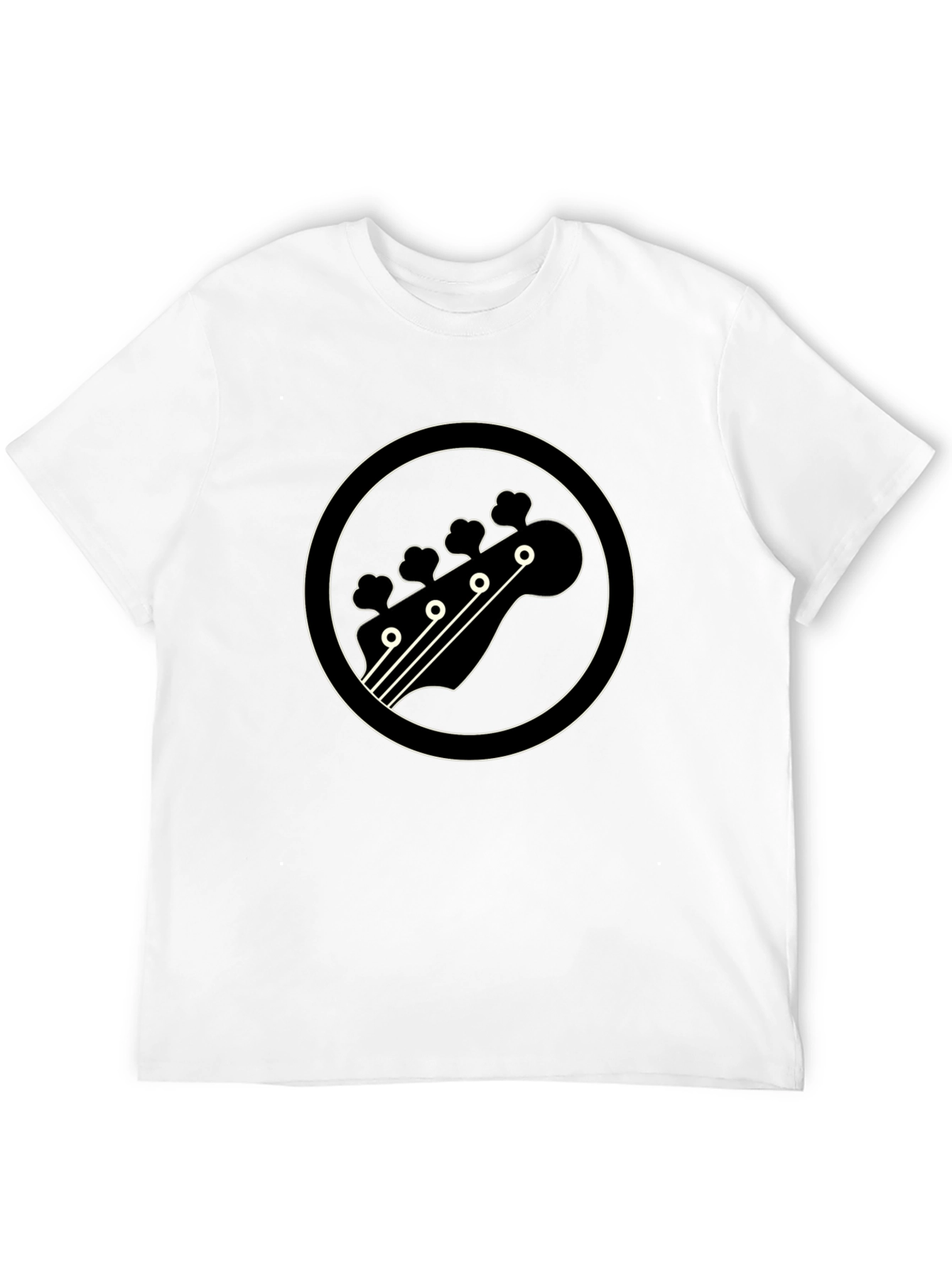 Bass Guitar Headstock Graphic Tee - Black