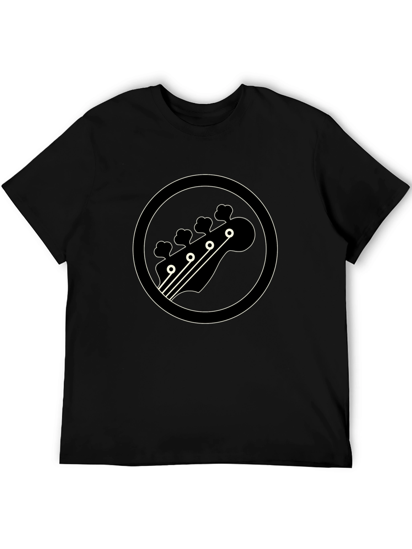 Bass Guitar Headstock Graphic Tee - Black