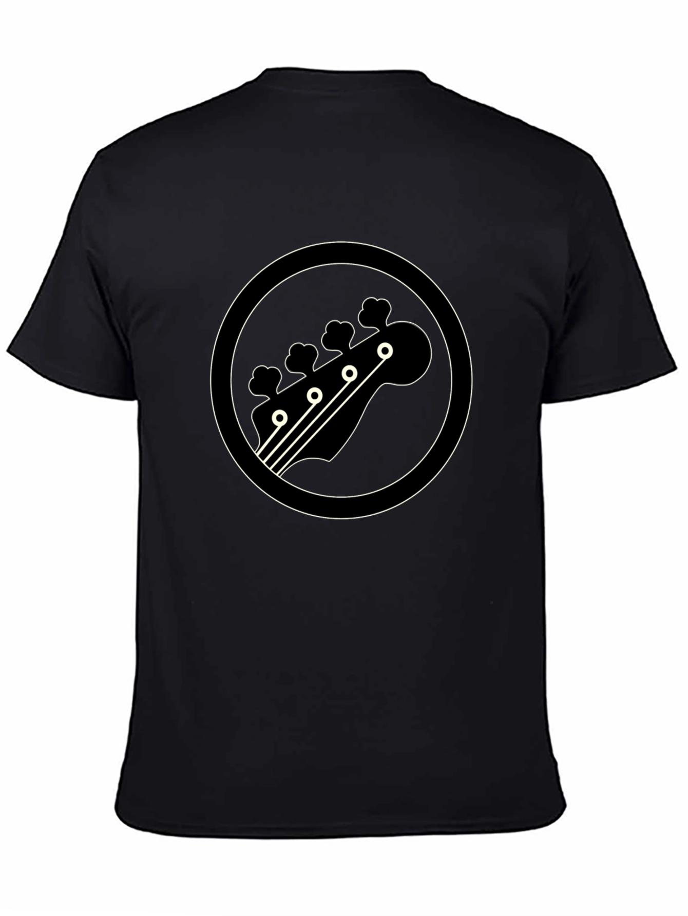 Bass Guitar Headstock Graphic Tee - Black