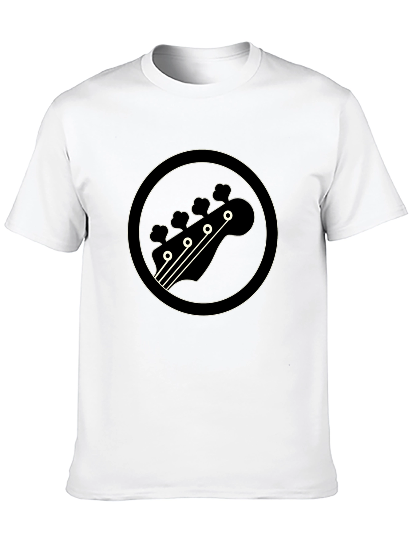 Bass Guitar Headstock Graphic Tee - Black