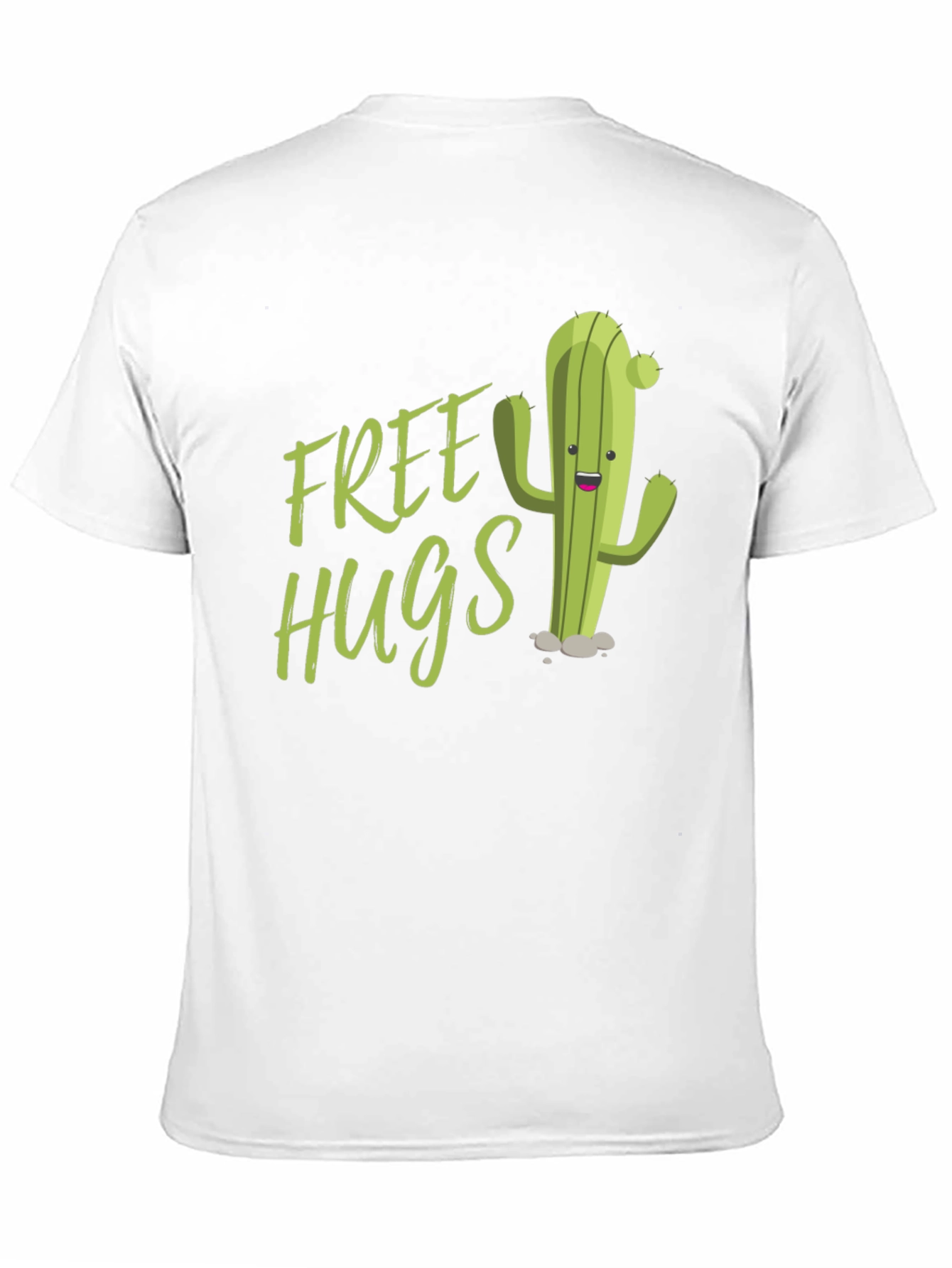 Free Hugs Cactus Graphic Tee - Fun Black T-Shirt