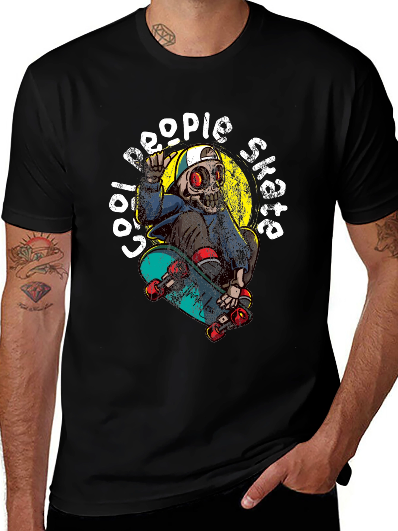 Cool People Skate Black Graphic T-Shirt