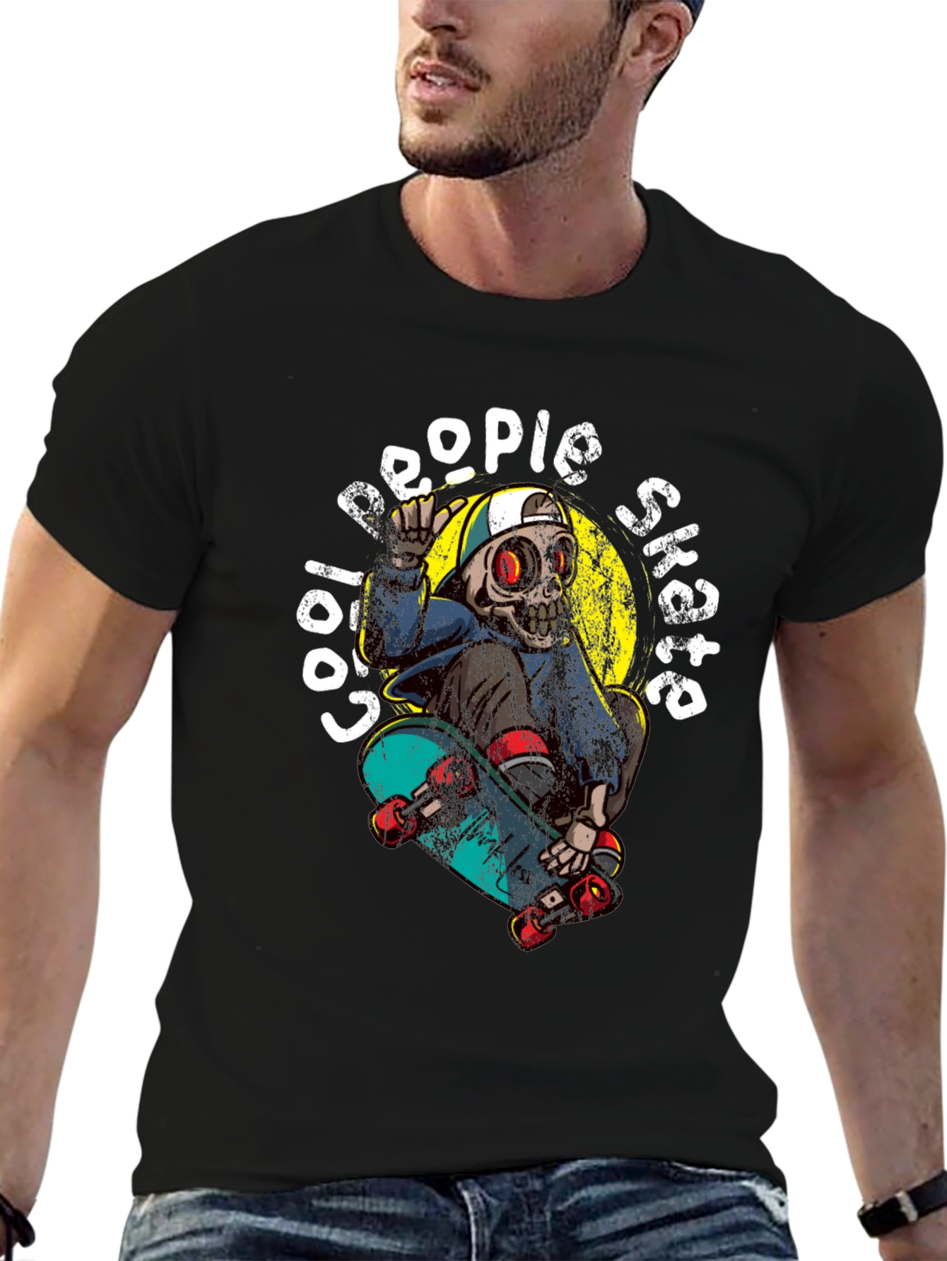 Cool People Skate Black Graphic T-Shirt
