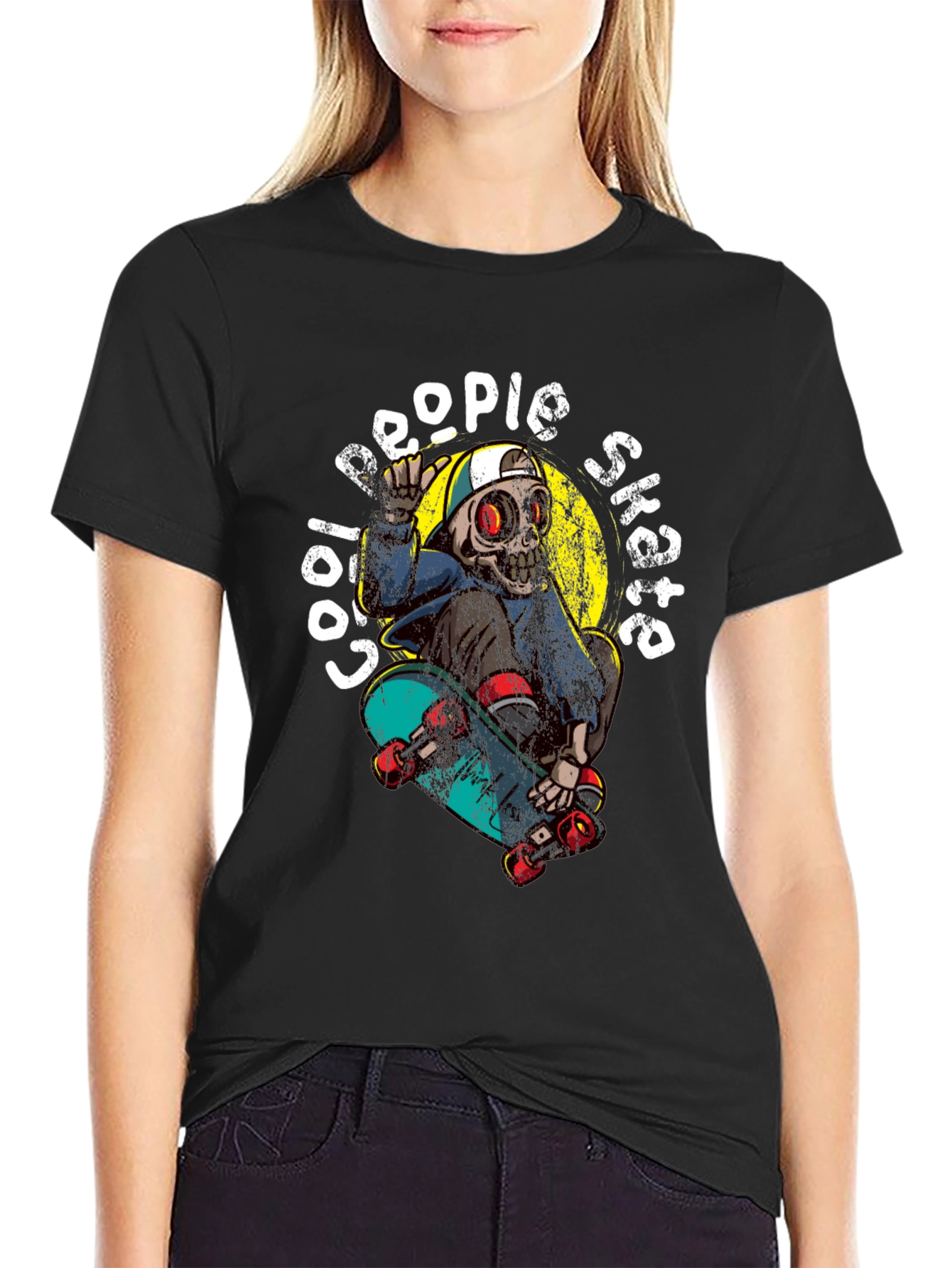Cool People Skate Black Graphic T-Shirt