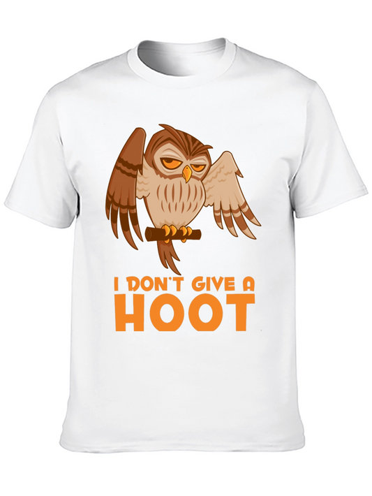 I Dont Give a Hoot Owl Graphic Tee - Black Cotton