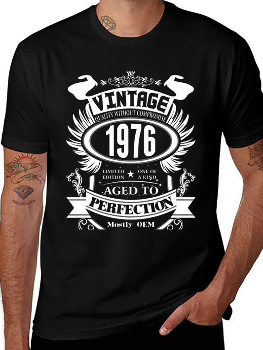 Vintage 1976 Aged to Perfection Black T-Shirt