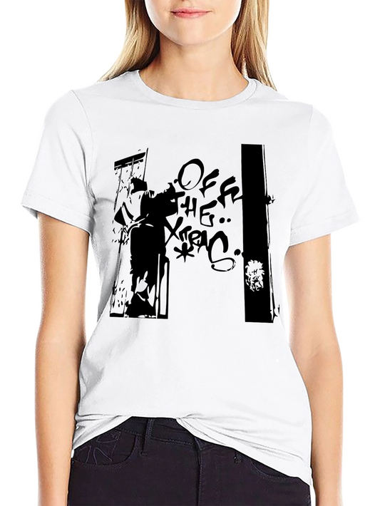 Edgy Graphic Print Tee - Black