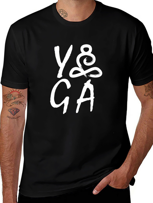 Yoga Graphic Print Black T-Shirt