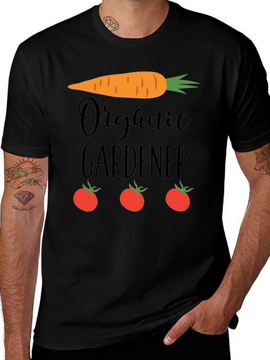 Organic Gardener T-Shirt - Carrot and Tomato Design