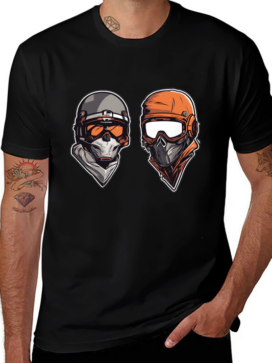 Tactical Duo Graphic Tee - Black Cotton Comfort