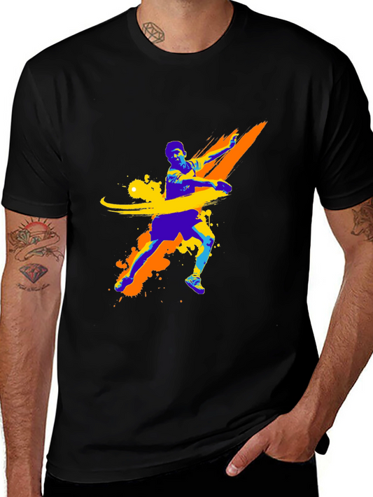 Abstract Tennis Player Graphic Tee
