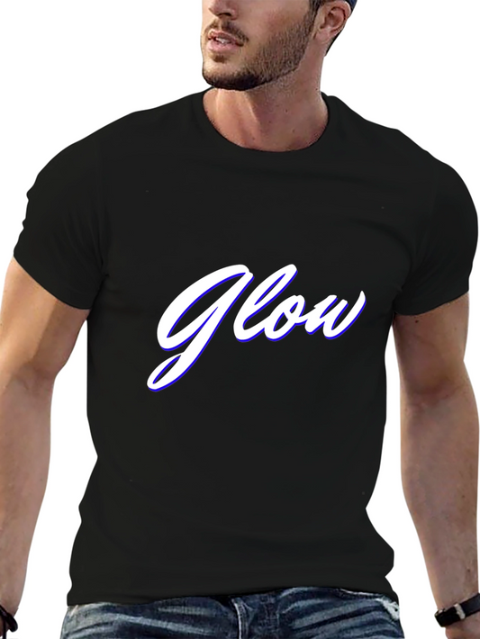 Glow Graphic Tee - Stylish Black Cotton Blend T-Shirt