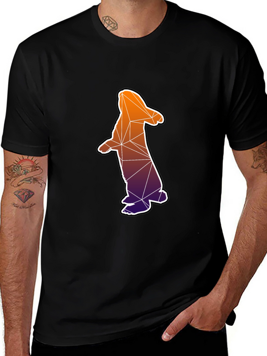 Geometric Rabbit Graphic Tee - Modern Style