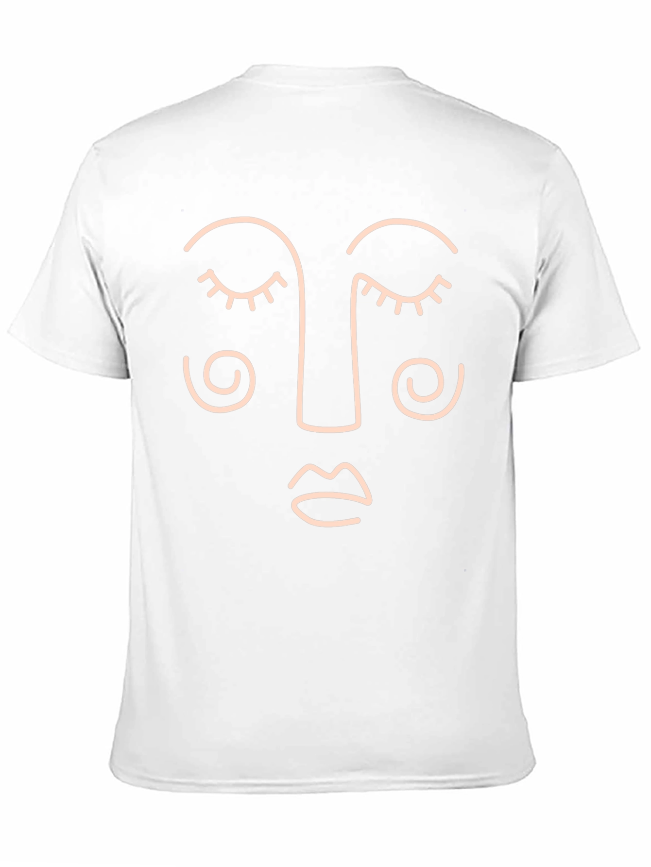 Minimalist Face Line Art Black T-Shirt
