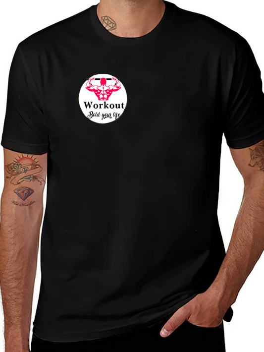 Workout Bold Life Black Graphic T-Shirt