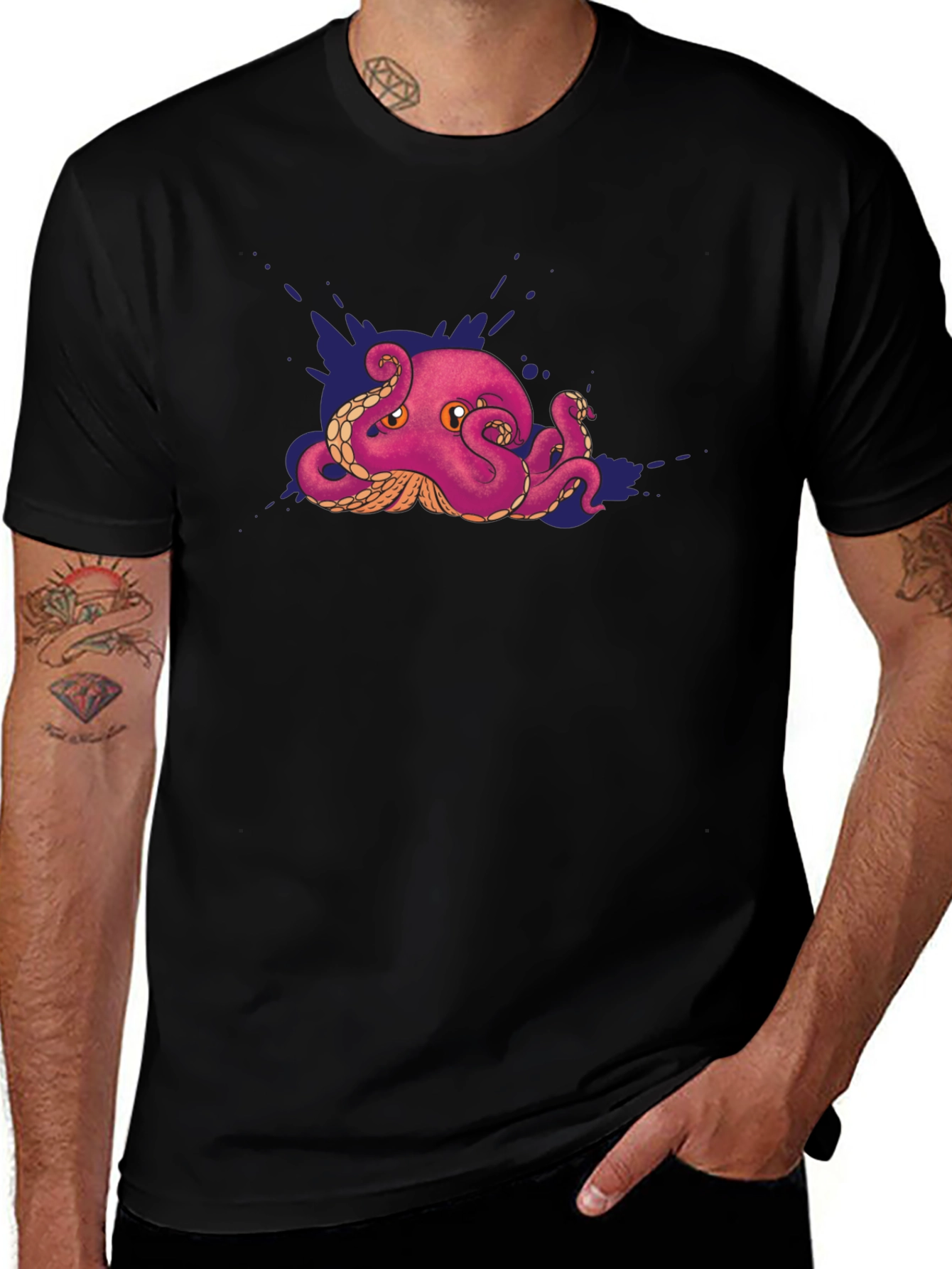 Octopus Graphic Tee - Cool & Casual Black T-Shirt