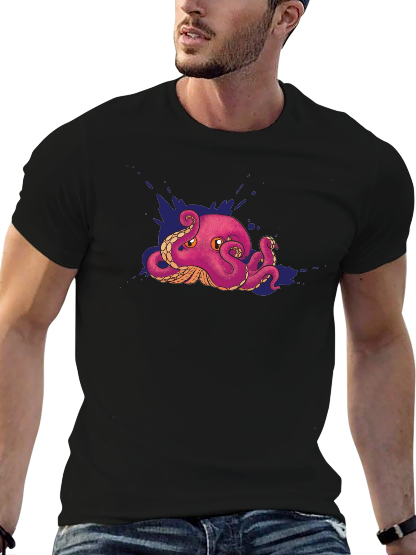 Octopus Graphic Tee - Cool & Casual Black T-Shirt