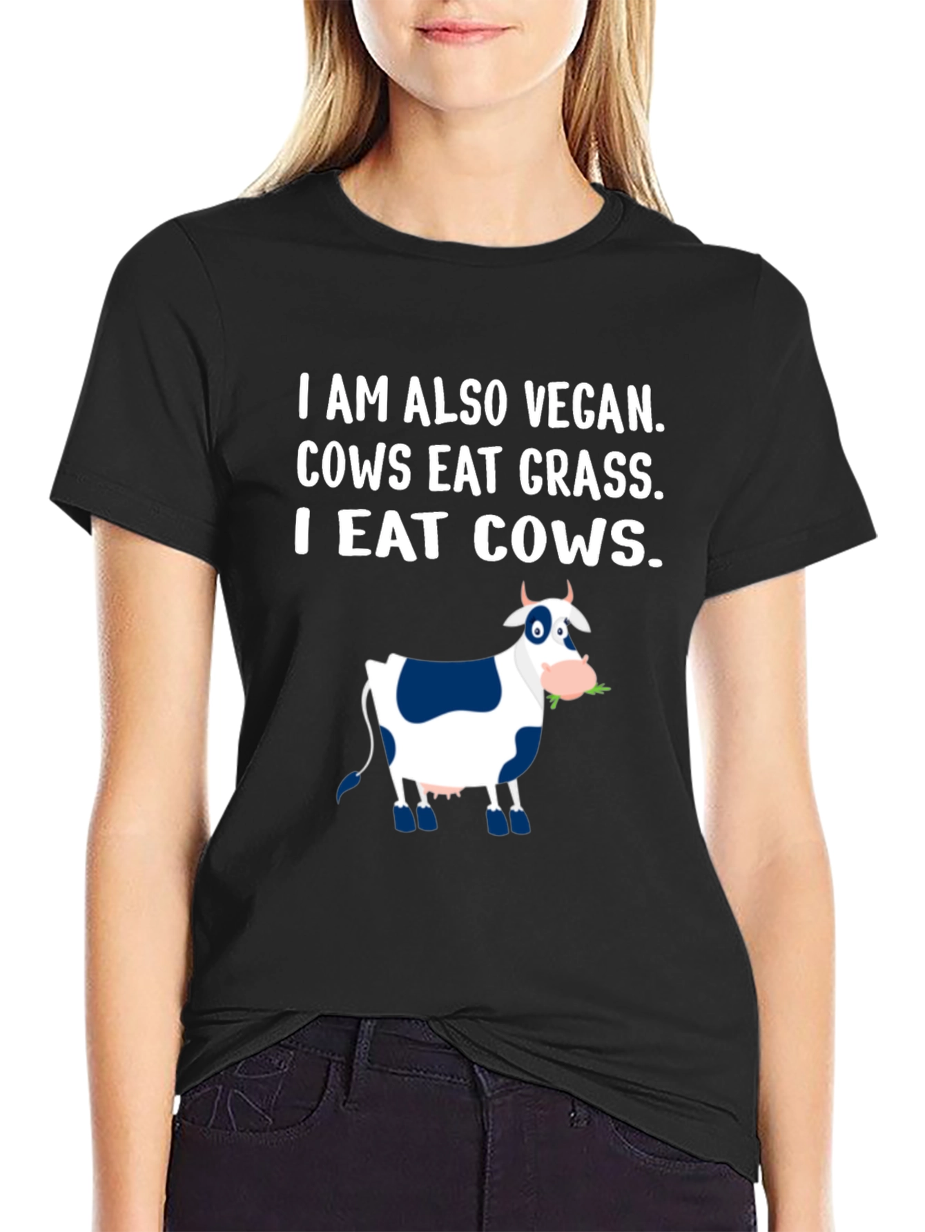 I Eat Cows Vegan Funny Graphic T-Shirt