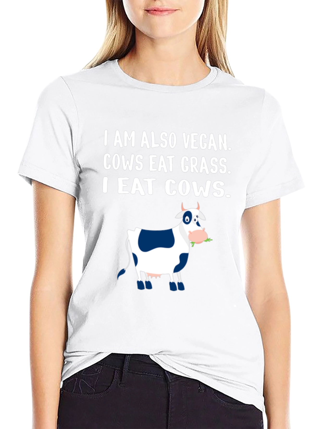 I Eat Cows Vegan Funny Graphic T-Shirt