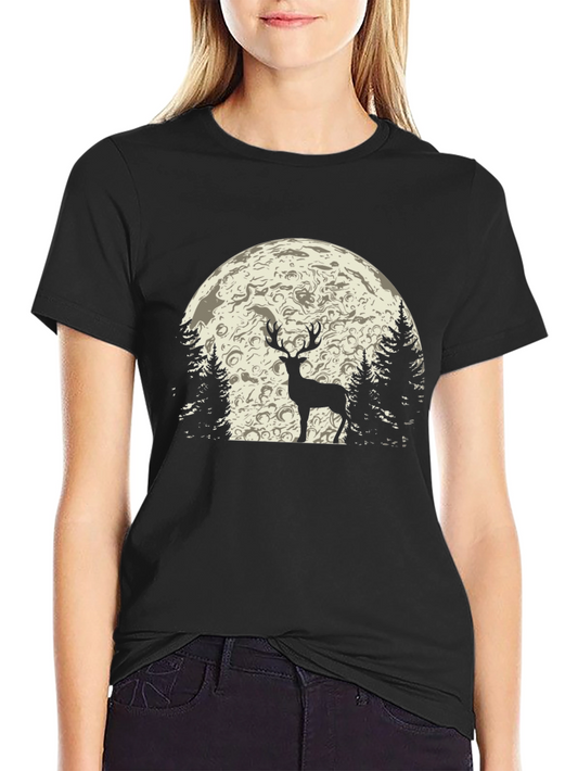Deer in Moonlight Graphic T-Shirt